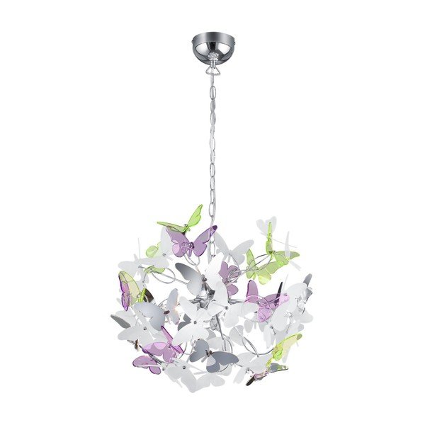 Dětský lustr s plastovým stínidlem ø 50 cm Butterfly – Reality