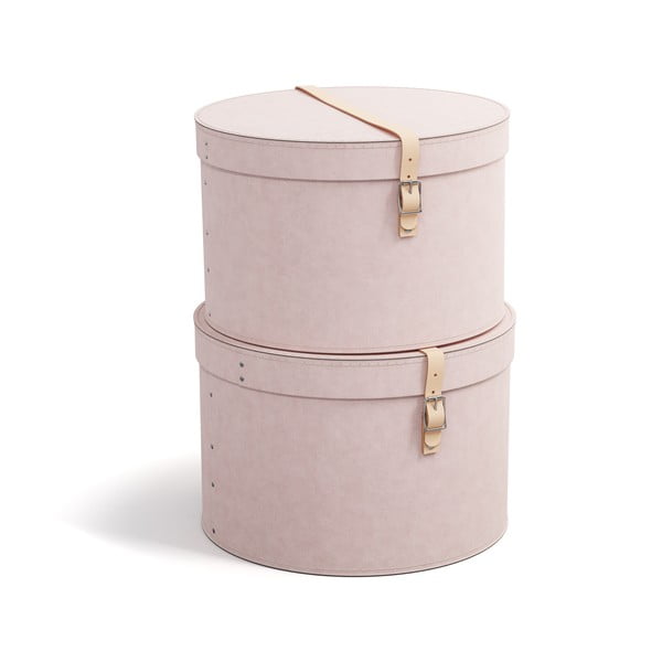 Světle růžové kartonové úložné boxy v sadě 2 ks s víkem/dekorativní ø 37,5x25 cm Rut Restore Paper Laminate – Bigso
