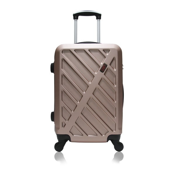 Cestovní kufr na kolečkách v barvě růžového zlata Hero Lock 91 l