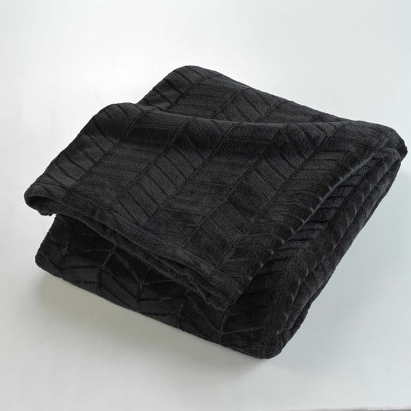 Černý přehoz z mikroflanelu 180x220 cm Arya – douceur d'intérieur