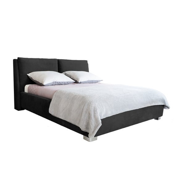 Černá dvoulůžková postel Mazzini Beds Vicky, 160 x 200 cm