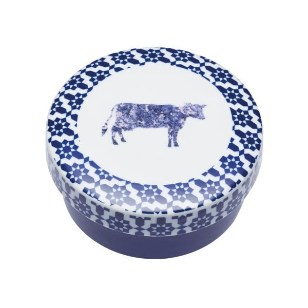 Modrobílá miska s pokličkou na sýr Kitchen Craft Artesa, 13 x 5 cm