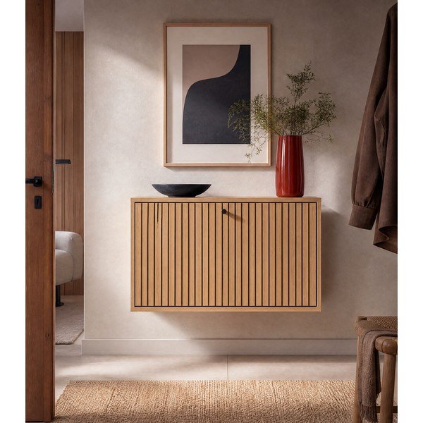 Výklopný botník v dekoru dubu v přírodní barvě 72x43x17 cm Albany  – Actona-image-2