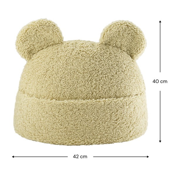 Zelený dětský pohovkový polštář z textilie bouclé Teddy Pouch – Wigiwama-image-4
