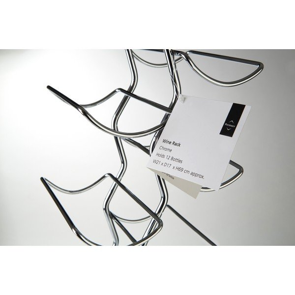 Kovový regál na víno ve stříbrné barvě počet lahví 12 Jaxen – Premier Housewares-image-4