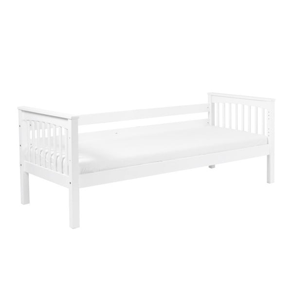 Bílá dětská jednolůžková postel z masivního bukového dřeva Mobi furniture Lea Sofa, 200 x 90 cm