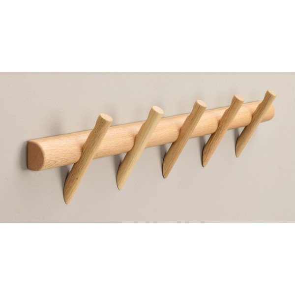 Nástěnný věšák z dubového dřeva v přírodní barvě Hillmond – Rowico-image-2