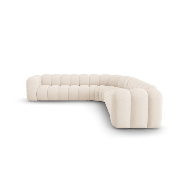 Krémová žinylková modulární rohová pohovka Lupine – Micadoni -image-2