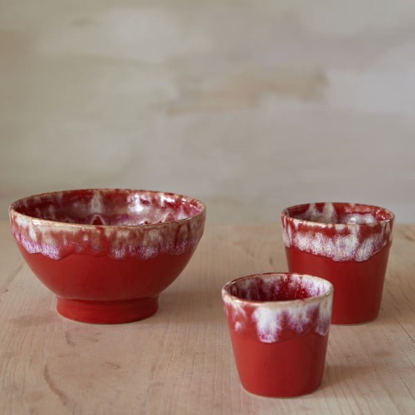 Červeno-bílý kameninový šálek na espresso Costa Nova, 90 ml-image-2