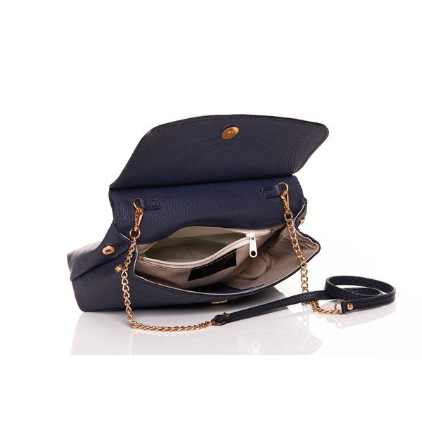 Kožená kabelka Federica Bassi Envelope Navy-image-1
