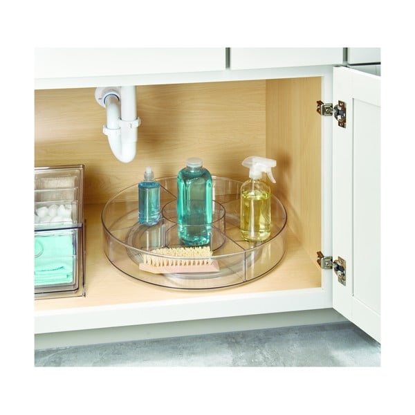 Kulatý transparentní úložný box iDesign The Home Edit, ⌀ 45,7 cm-image-1