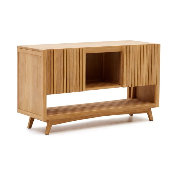 Nízká skříňka pod umyvadlo z teakového dřeva v přírodní barvě 140x80 cm Kuveni – Kave Home-image-2