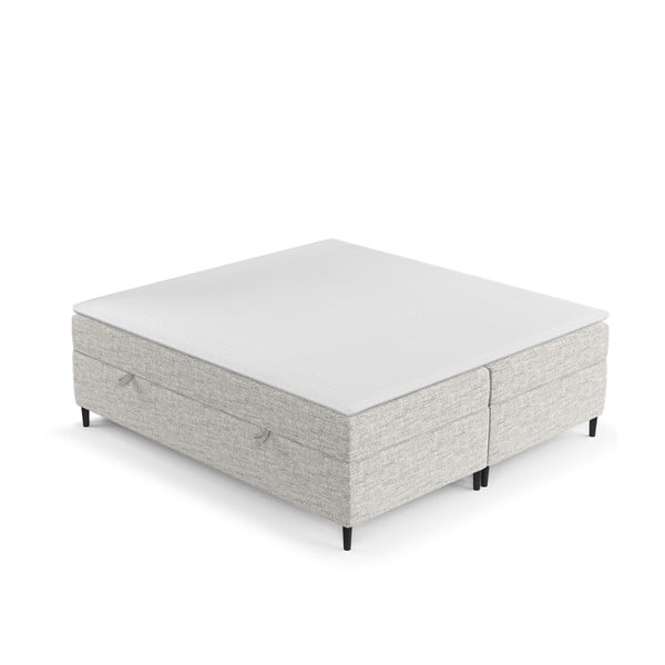 Světle šedá boxspring postel s úložným prostorem 160x200 cm Araya – Maison de Rêve