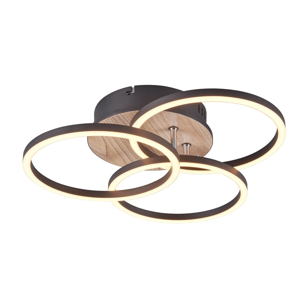 Černo-hnědé LED stropní svítidlo 43x43 cm Circle – Trio