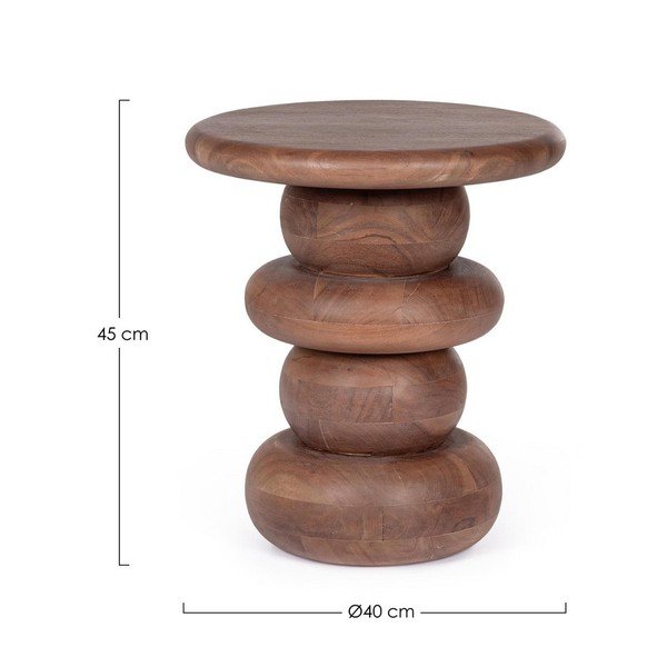 Kulatý odkládací stolek z mangového dřeva ø 40 cm Lopez – Bizzotto-image-3
