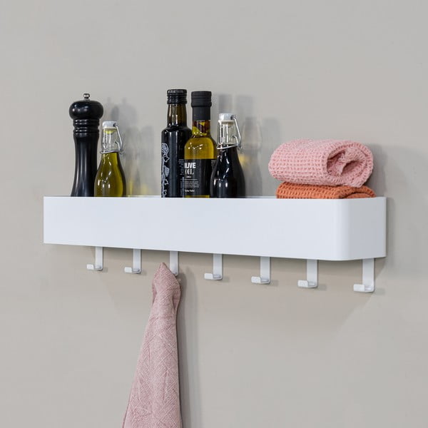 Bílá nástěnná ocelová koupelnová polička Multi – Spinder Design-image-1