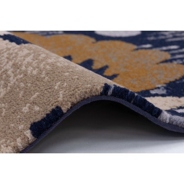 Tmavě modrý vlněný koberec 133x190 cm Chintz – Agnella-image-1