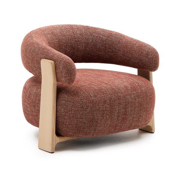 Žinylkové křeslo v terakotové barvě Granite – Kave Home