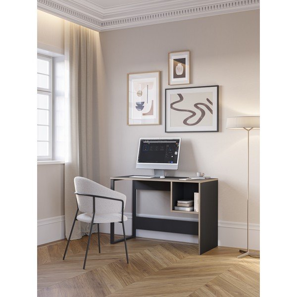 Pracovní stůl s černou deskou 50x110 cm Lyly – Marckeric-image-1