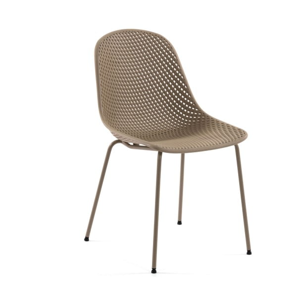 Světle hnědá kovová zahradní židle Quinby – Kave Home