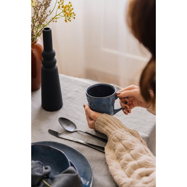 Tmavě modrá kameninová jídelní sada 24 ks Glosia - Bonami Selection-image-4