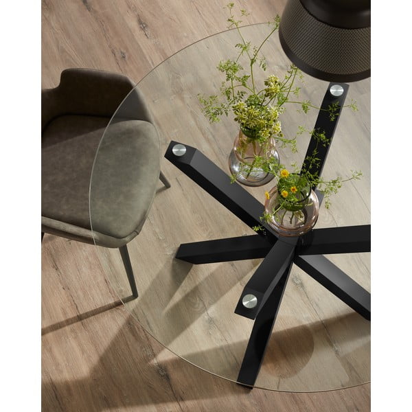 Kulatý jídelní stůl se skleněnou deskou Kave Home, ø 119 cm-image-2