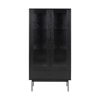 Černá vitrína v dekoru jasanu 75x152 cm Angus - Actona