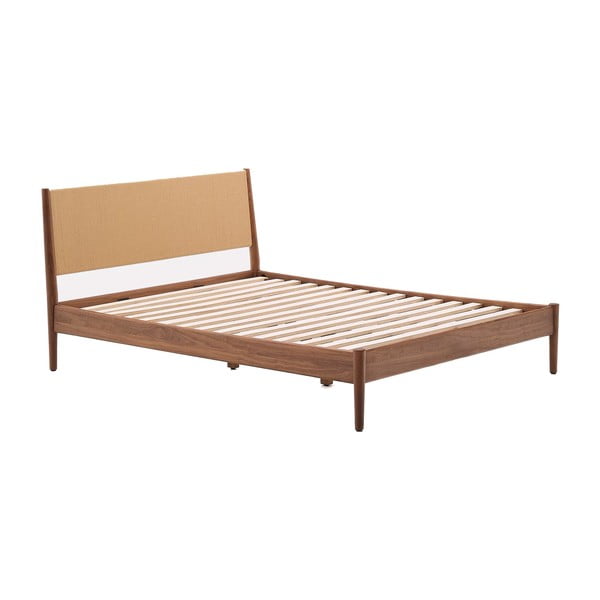 Tmavě hnědá dvoulůžková postel s roštem 160x200 cm Elan – Kave Home