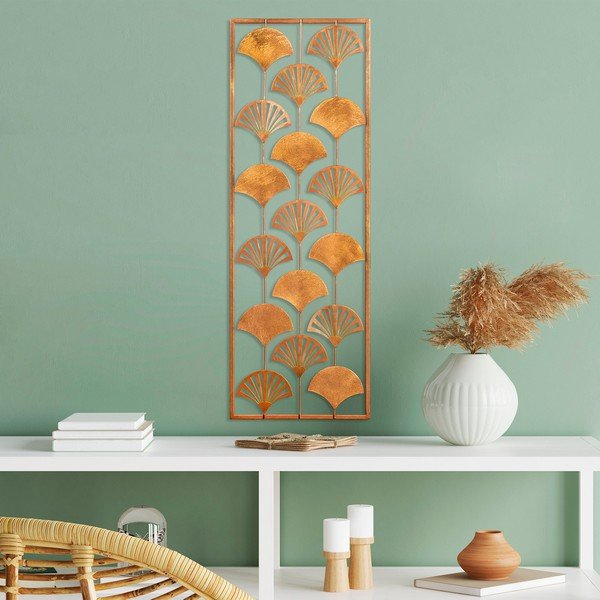 Kovová nástěnná dekorace 32x90 cm Gingko – Wallity-image-2