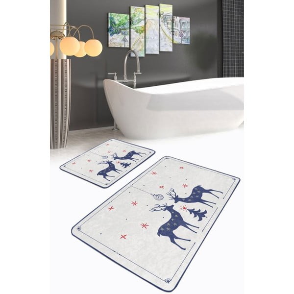 Krémové koupelnové předložky v sadě 2 ks 60x100 cm – Mila Home-image-3