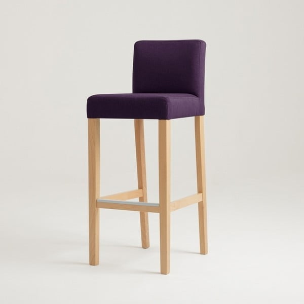 Fialová barová židle s bukovými nohami Wilton 87