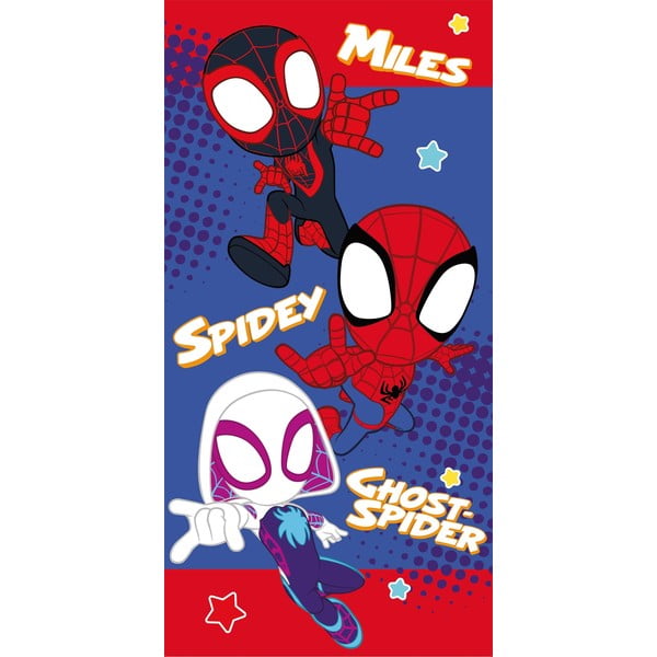 Červená/modrá bavlněná dětská osuška 70x140 cm Spidey – Jerry Fabrics