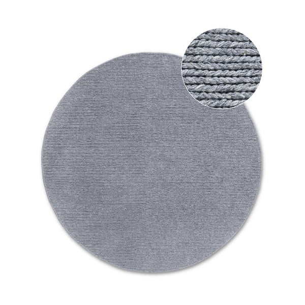 Šedý ručně tkaný vlněný kulatý koberec ø 200 cm Francois – Villeroy&Boch
