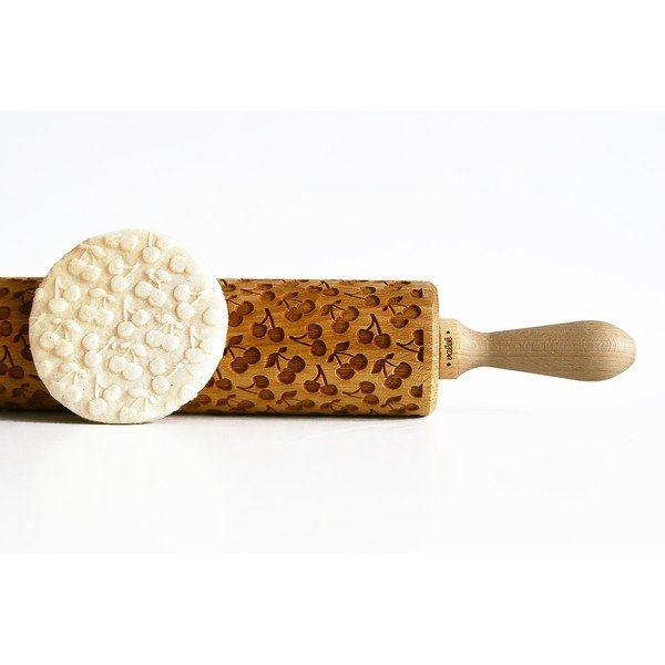 Dřevěný embosovaný váleček na těsto Valek Cherries-image-1