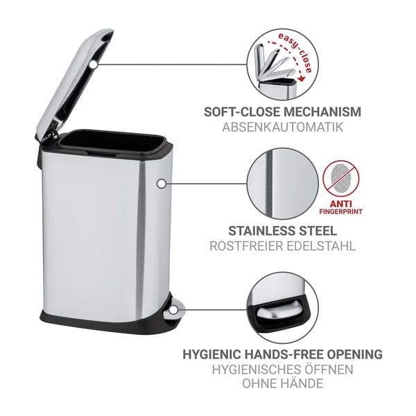 Nášlapný odpadkový koš z nerezové oceli ve stříbrné barvě 12 l Design – Wenko-image-4