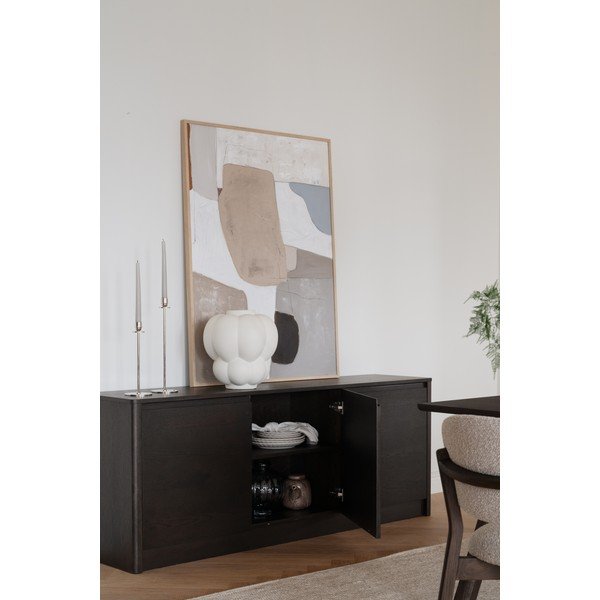 Komoda v dekoru dubu v tmavě přírodní barvě 180x70x40 cm Melstone – Rowico-image-3