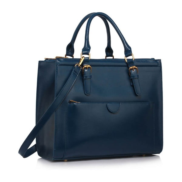 Tmavě modrá kabelka z eko kůže L&S Bags Alicia