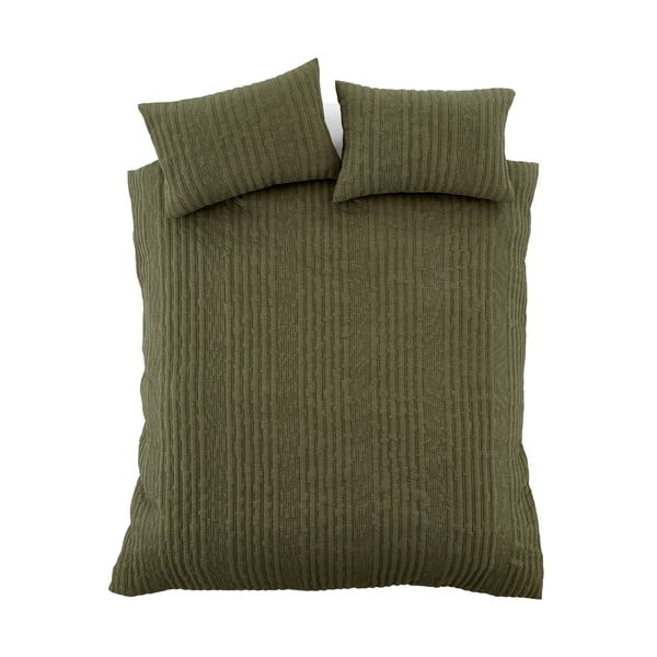 Khaki povlečení na dvoulůžko 200x200 cm Tamba Stripe – Pineapple Elephant-image-2