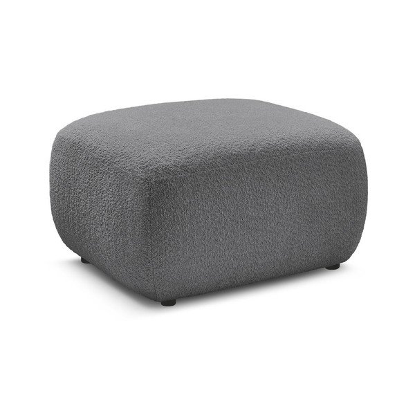 Šedá podnožka z textilie bouclé Montaigne – Bobochic Paris