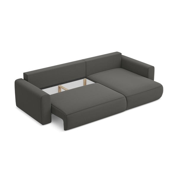 Tmavě šedá sametová rozkládací/s úložným prostorem rohová pohovka (pravý roh/s lenoškou) Kapua – Makamii-image-4