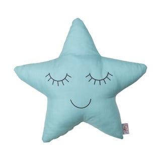 Tyrkysový dětský polštářek s příměsí bavlny Mike & Co. NEW YORK Pillow Toy Star, 35 x 35 cm
