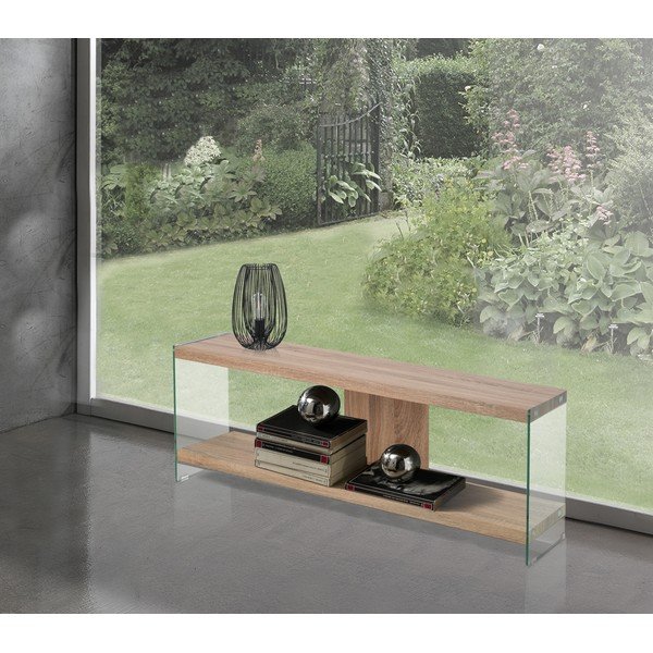 Skleněný TV stolek v přírodní barvě 120x45x29,5 cm Nancy – Tomasucci-image-1