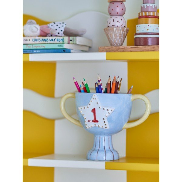 Keramický ručně malovaný obal na květináč Trophy – Bloomingville Mini-image-1