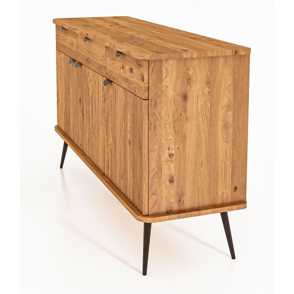 Nízká komoda z dubového dřeva v přírodní barvě 144x87 cm Kula – The Beds-image-4