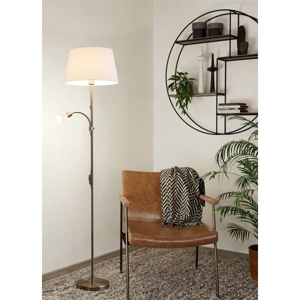 Šedá stojací lampa se skleněným a textilním stínidlem (výška 170 cm) CONESA – EGLO-image-2