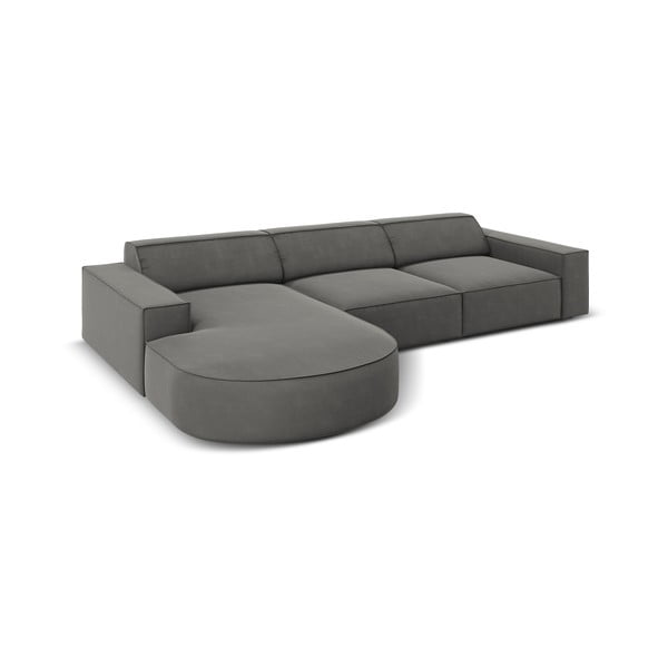 Šedá sametová rohová pohovka (levý roh) Jodie - Micadoni Home-image-4