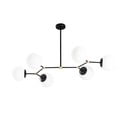 Černobílé závěsné svítidlo se skleněným stínidlem Damar – Opviq lights