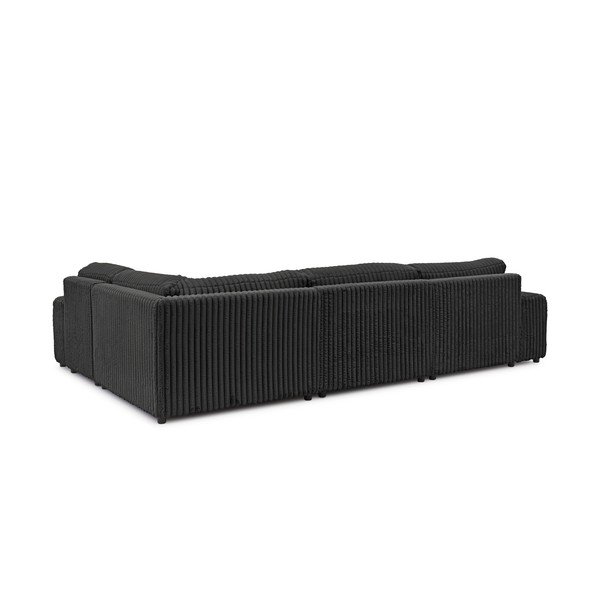 Tmavě šedá manšestrová rohová pohovka (pravý roh/do "U") Justin – Ropez-image-3