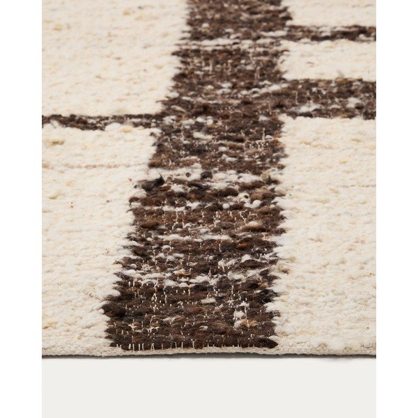 Krémový oboustranný vlněný koberec 160x230 cm Hadin – Kave Home-image-3