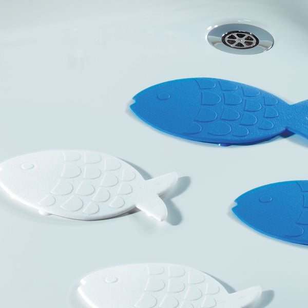 Dětské protiskluzové podložky v sadě 5 ks do vany 16x10,5 cm Globefish – Spirella-image-1